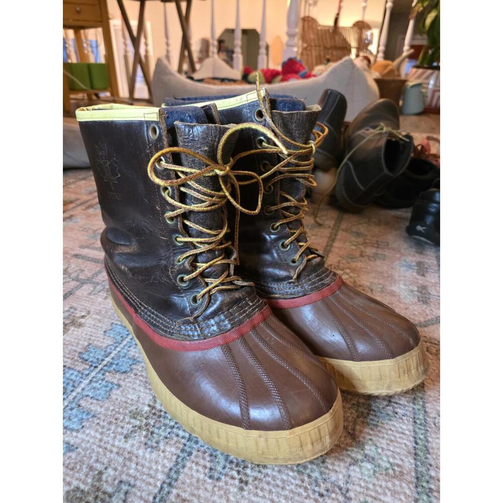 Vintage Sorel Kaufman Sentry Insulated Men's Brown Leather Snow Boots 11